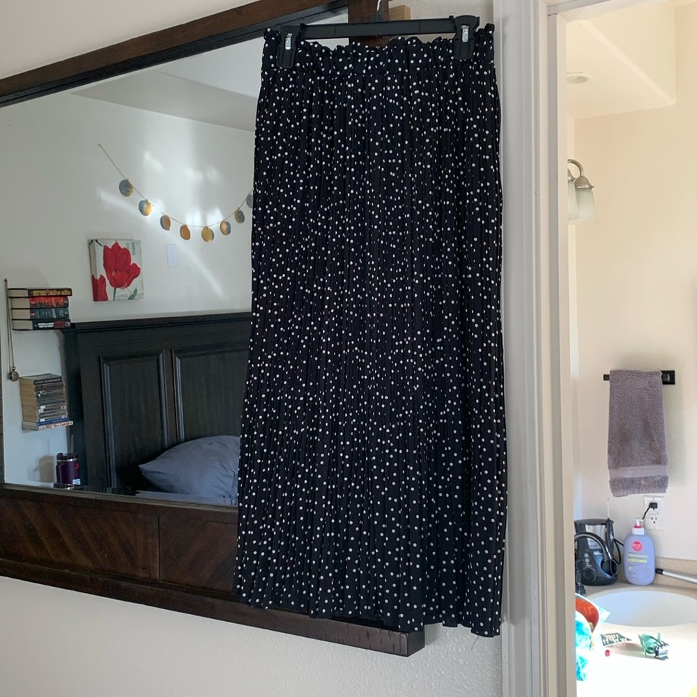 Polka dot midi skirt